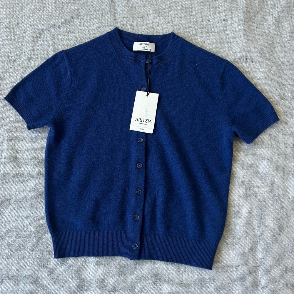 NWT Aritzia Bare Cashmere Short Sleeve Crew Cardigan 2XS